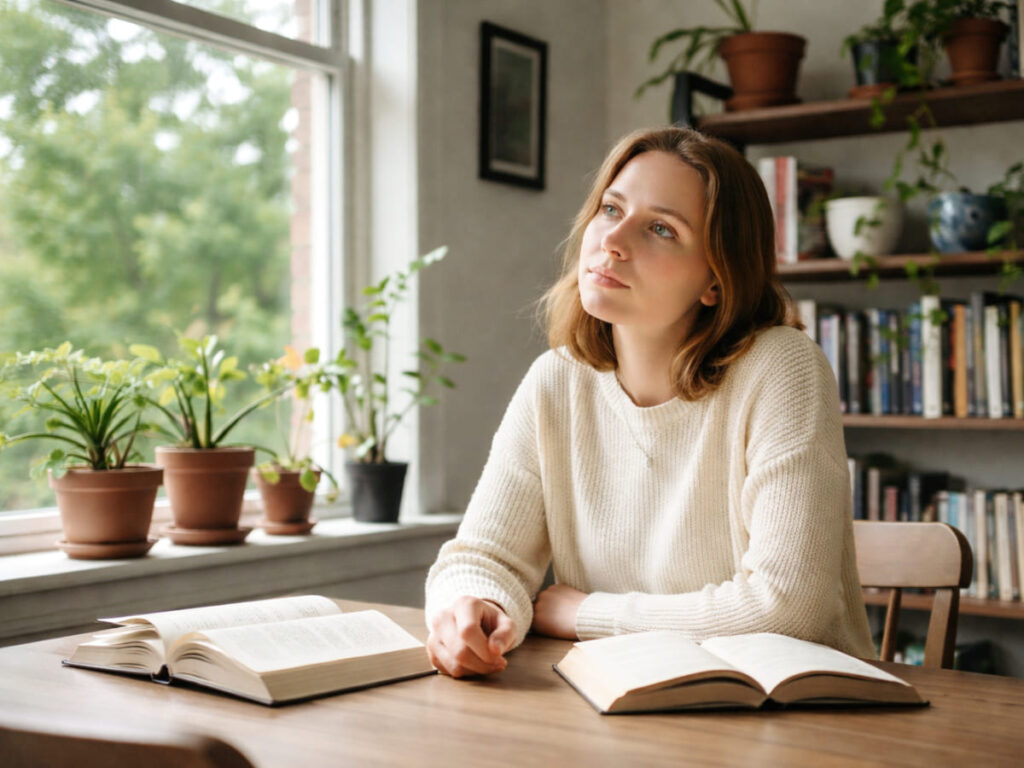 物思いにふける女性