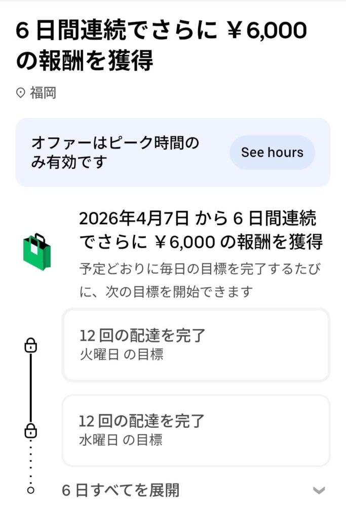 4/7の週の、連続稼働クエのスクリーンショット