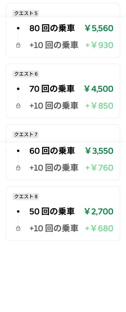 9/14週の日跨ぎクエスト選択肢一覧（2/3）